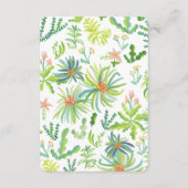 Jungle Garden Watercolor Custom QR BRIDAL SHOWER Informatiekaartje (Achterkant)