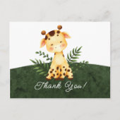 Jungle Giraffe Baby Shower Bedankkaart Ansichtkaar Briefkaart (Voorkant)