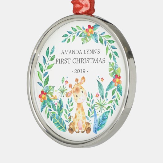 Jungle Giraffe Baby's First Christmas Ornament (Links)
