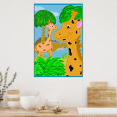 Jungle Giraffe Poster Afdruk (Keuken)