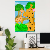 Jungle Giraffe Poster Afdruk (Thuiskantoor)