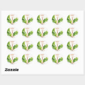 Jungle Giraffe Waterverf Babyshower Feest Ronde Sticker (Vel)