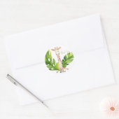 Jungle Giraffe Waterverf Babyshower Feest Ronde Sticker (Envelop)