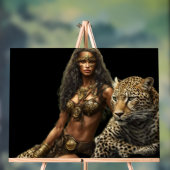 Jungle Girl and Her Pet Leopard Acrylic Wall Sign Acryl Bord (Neutraal)