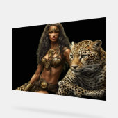 Jungle Girl and Her Pet Leopard Acrylic Wall Sign Acryl Bord (Hoek)