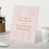 Jungle Girl's 1st Birthday Time Capsule Reclamebord Met Voetstuk (Insitu)