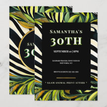 Jungle Glam 30e verjaardagsuitnodiging Dierenprint
