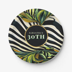 Jungle Glam Elke Leeftijd Dierenprint Zebra Papieren Bordje