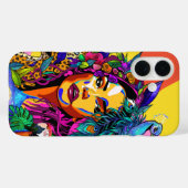 Jungle Godin Pop Art Pauw Portret iPhone 16 Case-Mate iPhone Case (Achterkant (horizontaal))