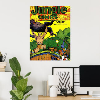 Jungle Gorilla's Lair Vintage Strips Poster