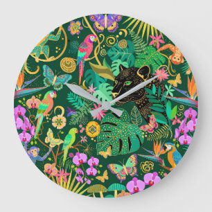 Jungle Gouden Fantasie Surreal Exotisch Grote Klok