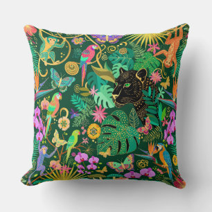 Jungle Gouden Fantasie Surreal Exotisch Kussen