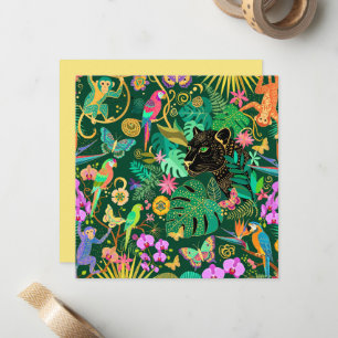 Jungle Gouden Fantasie Surreal Exotisch Notitiekaartje