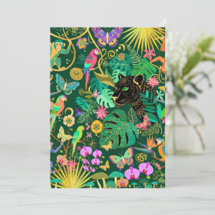 Jungle Gouden Fantasie Surreal Exotisch Notitiekaartje