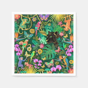 Jungle Gouden Fantasie Surreal Exotisch Servet