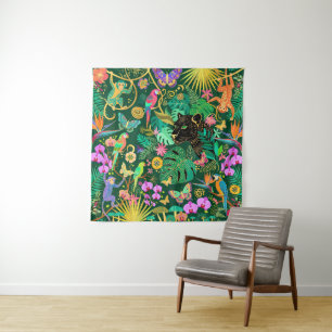 Jungle Gouden Fantasie Surreal Exotisch Wandkleed