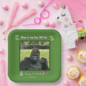 Jungle Green Gorilla Viering Papieren Bordje (Feest)