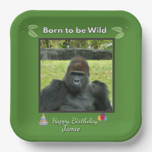 Jungle Green Gorilla Viering Papieren Bordje