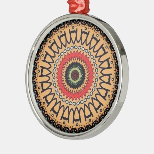 Jungle green pattern metalen ornament (Links)