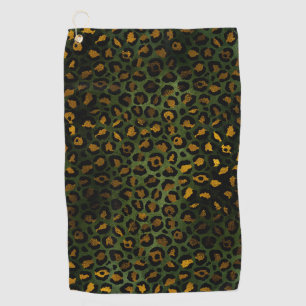 Jungle groen geel luipaard cheetah patroon golfhanddoek