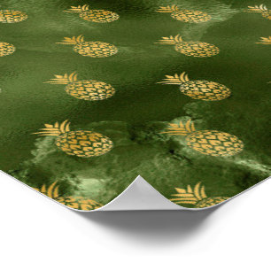 Jungle groene gele ananas tropisch fruit poster