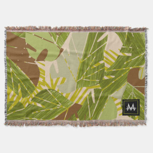 Jungle Groene Safari Blad Tropisch Handgetekend Deken