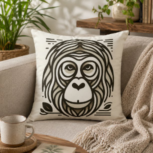 Jungle Harmony: op orang-oetans geïnspireerd Kussen