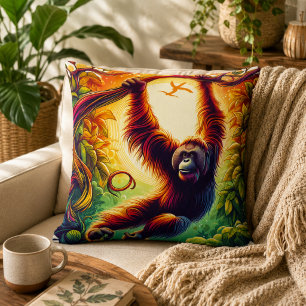 Jungle Harmony: orang-oetan inspiratie Kussen