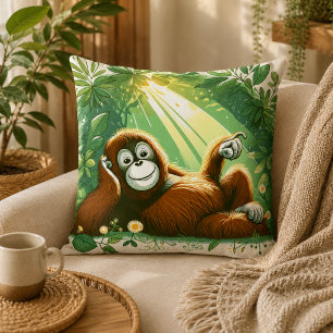 Jungle Harmony: orang-oetan inspiratie Kussen