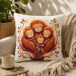 Jungle Harmony: orang-oetan inspiratie Kussen