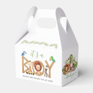 Jungle Jongen Cute Safari Dieren Houten Baby Showe Bedankdoosjes