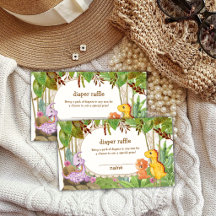 Jungle Jurassic Dinosaur Luier Raffle Baby Shower
