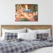 JUNGLE KITTELWRESTLING 2 CANVAS AFDRUK (Insitu (Slaapkamer))