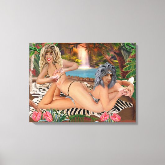 JUNGLE KITTELWRESTLING 2 CANVAS AFDRUK (Voorkant)
