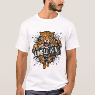 Jungle Koning Jaguar Grafisch T-shirt, Fel Brullen T-shirt