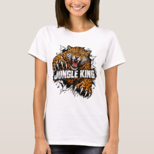 Jungle Koning Jaguar Grafisch T-shirt, Felle Brull T-shirt