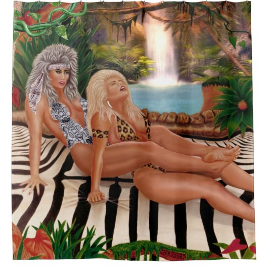 JUNGLE KONINGINNEN KATVECHT DOUCHEGORDIJN (Voorkant)