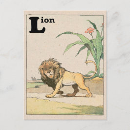 Jungle Leeuw Alfabet Dier Briefkaart