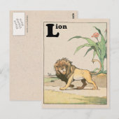 Jungle Leeuw Alfabet Dier Briefkaart (Voorkant / Achterkant)