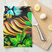 Jungle Leeuw Pop Art Ontwerp Theedoek (Quarter Fold)