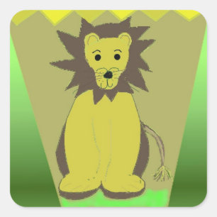 Jungle Leeuw Vierkante Sticker