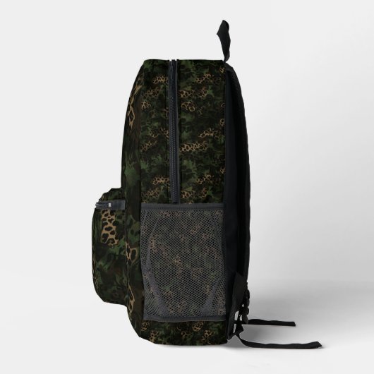 Jungle Leopard Camouflage Pattern Bedrukte Rugzak (Rechts)