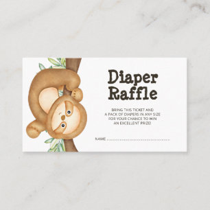 Jungle Luiaard Baby Shower Luier Raffel Ticket