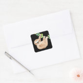 Jungle Luiaard Cute Whimsisch Vierkante Sticker (Envelop)