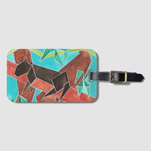 Jungle Luipaard Originele Abstracte Kunst Bagagelabel (Voorkant (horizontaal))