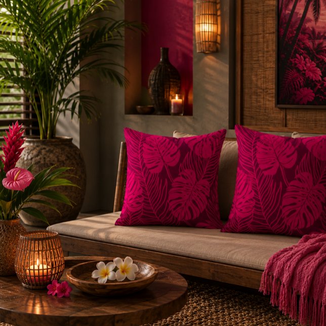 Jungle luxe - monstera en palm kussen (Creator heeft geüpload)