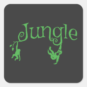 Jungle Natuur Grafisch Dierenliefhebber Vierkante Sticker