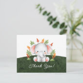 Jungle Olifant Baby Shower Dank Je Kaart (Staand voorkant)