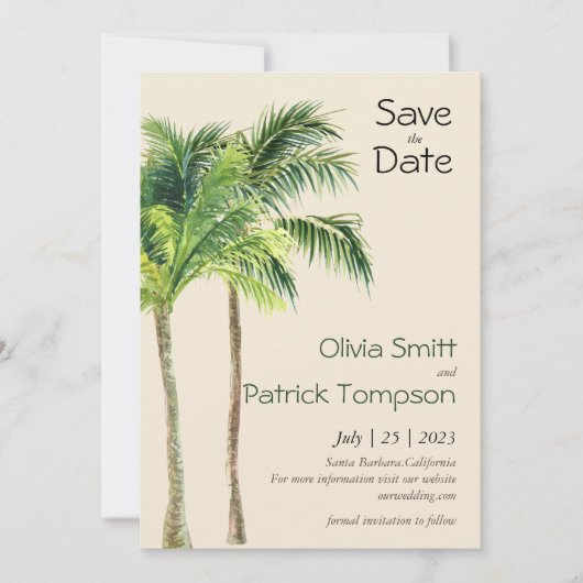 Jungle palm waterverf tropisch (Voorkant)