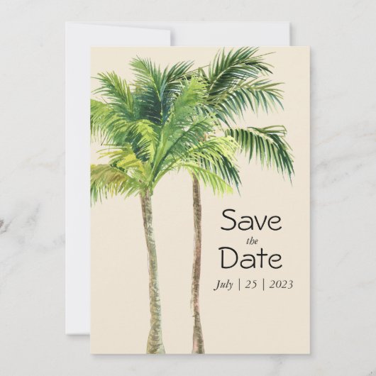 Jungle palm waterverf tropisch  (Achterkant)